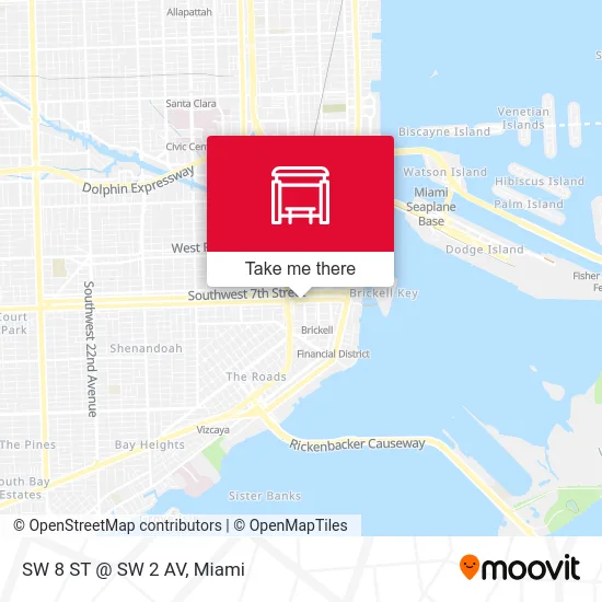 Mapa de SW 8 ST @ SW 2 AV