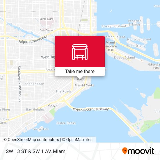 SW 13 ST & SW 1 AV map