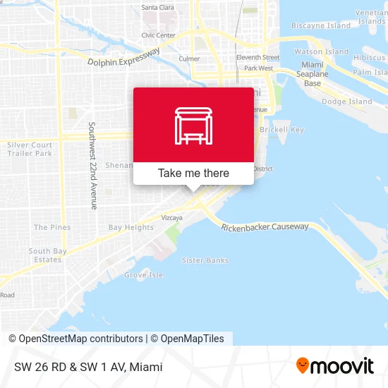 SW 26 RD & SW 1 AV map