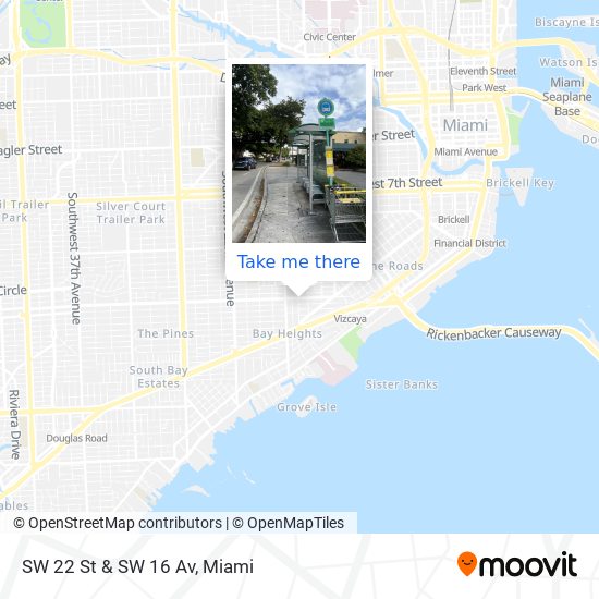 SW 22 St & SW 16 Av map