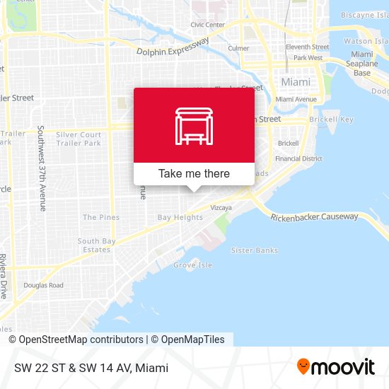 SW 22 ST & SW 14 AV map