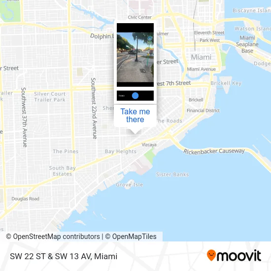 SW 22 ST & SW 13 AV map