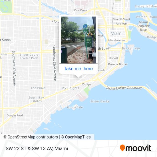 SW 22 St & SW 13 Av map