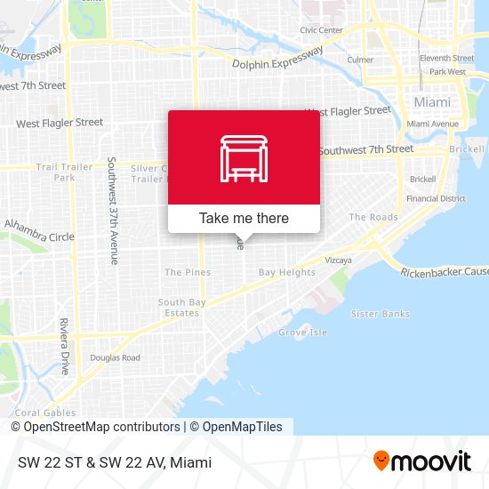 SW 22 St & SW 22 Av map