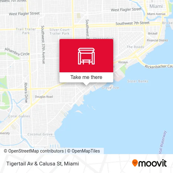 Tigertail Av & Calusa St map
