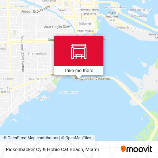 Rickenbacker Cy & Hobie Cat Beach map