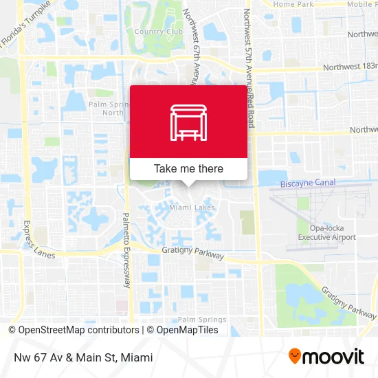 Nw 67 Av & Main St map