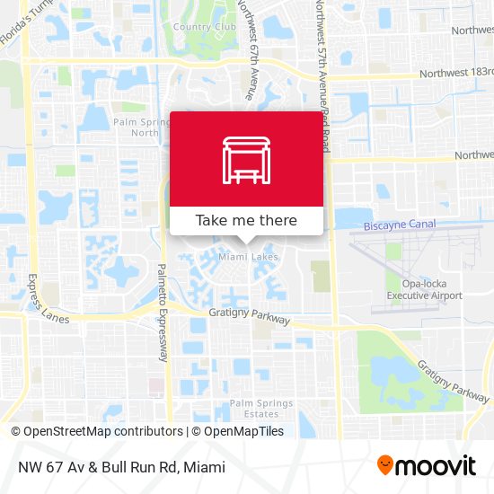 NW 67 Av & Bull Run Rd map