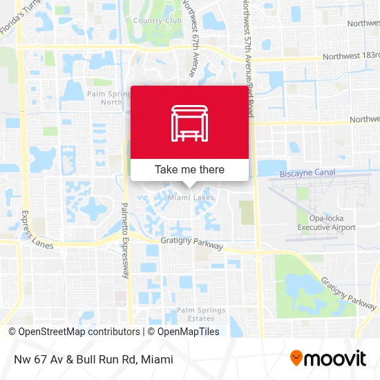Nw 67 Av & Bull Run Rd map