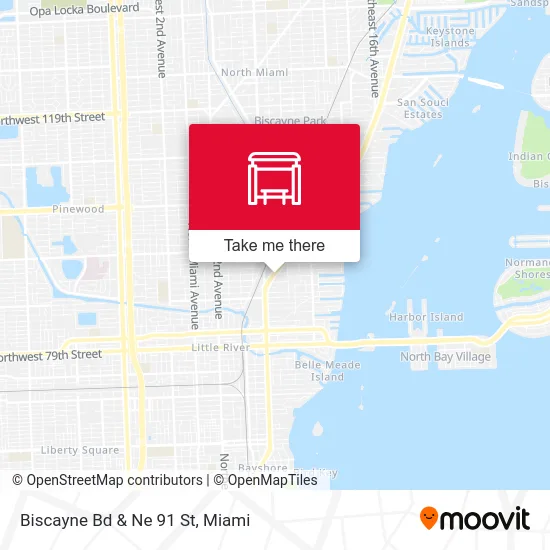 Biscayne Bd & Ne 91 St map