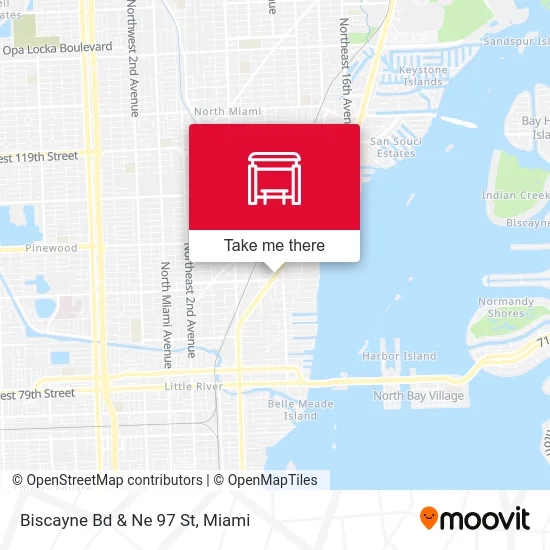 Biscayne Bd & Ne 97 St map