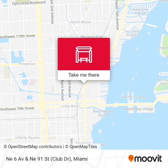 Ne 6 Av & Ne 91 St (Club Dr) map