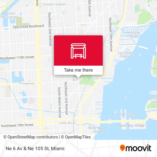 Ne 6 Av & Ne 105 St map