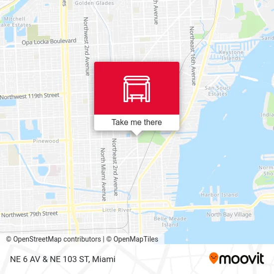 NE 6 AV & NE 103 ST map