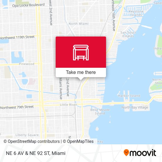 Mapa de NE 6 AV & NE 92 ST