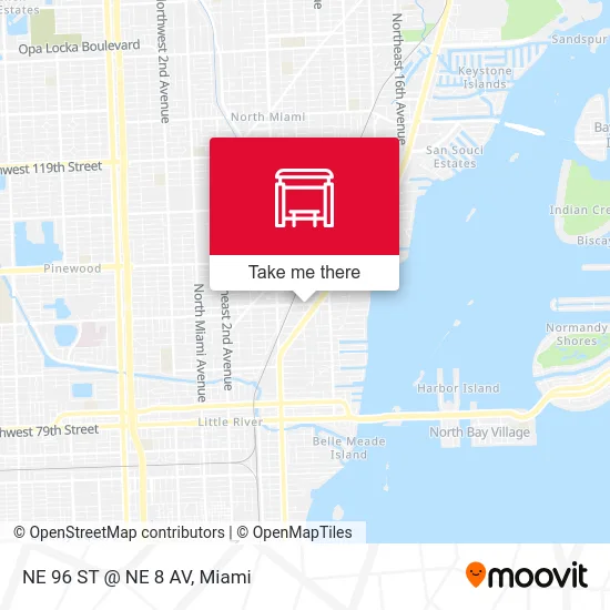 NE 96 ST @ NE 8 AV map