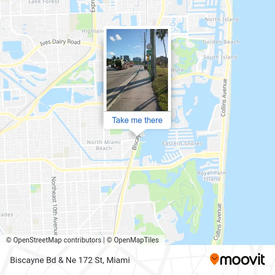Biscayne Bd & Ne 172 St map
