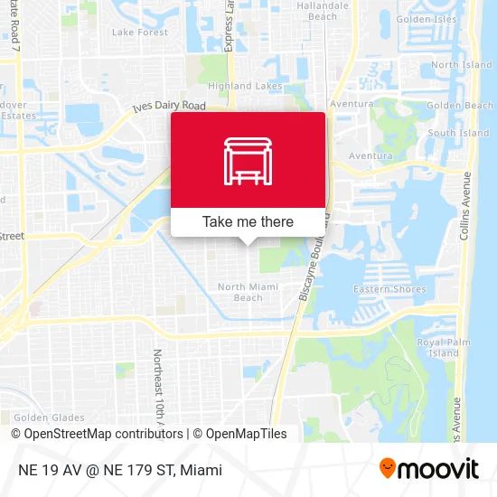 NE 19 AV @ NE 179 ST map