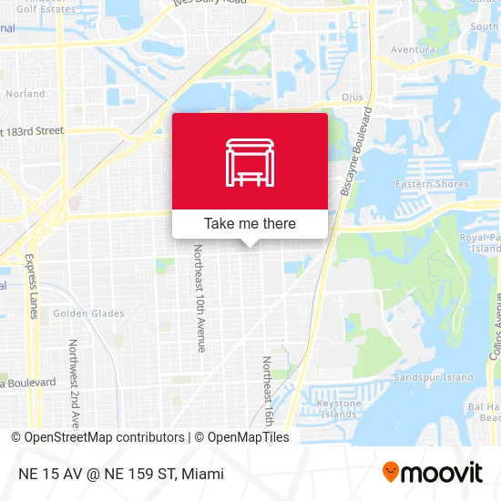 NE 15 AV @ NE 159 ST map