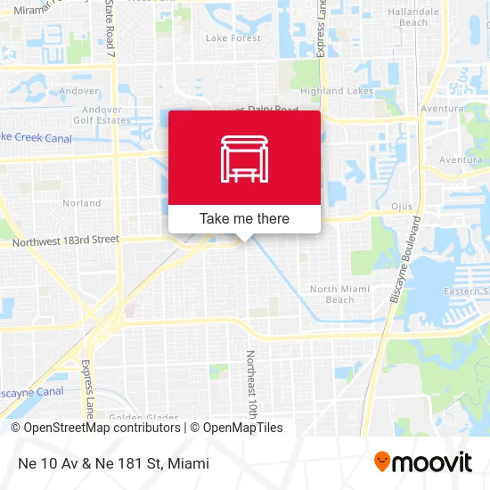 Ne 10 Av & Ne 181 St map