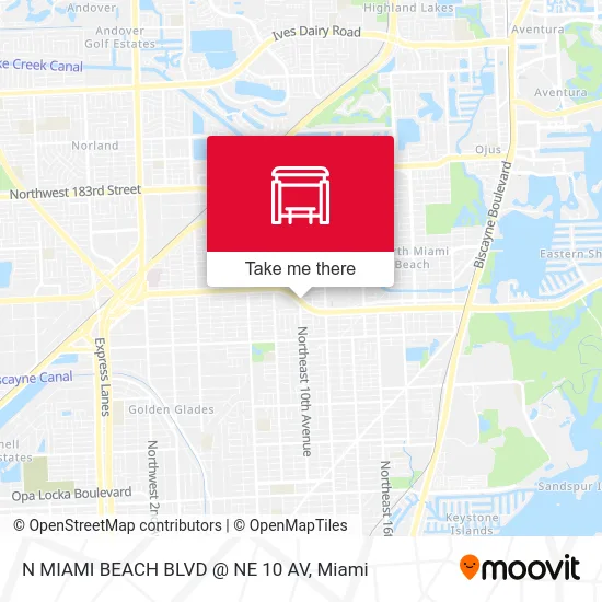 N MIAMI BEACH BLVD @ NE 10 AV map