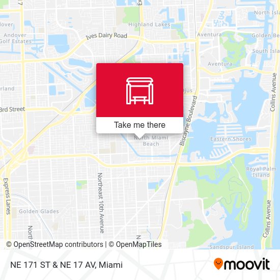 NE 171 ST & NE 17 AV map