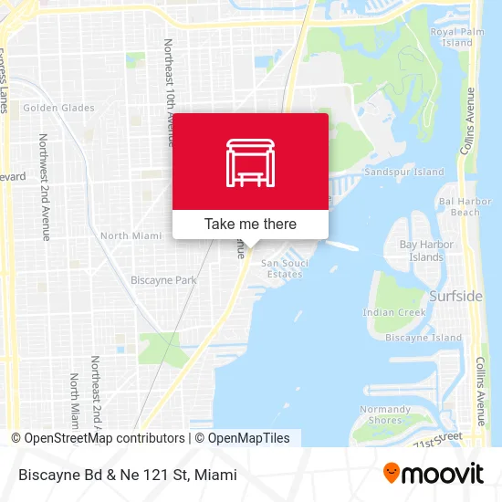 Biscayne Bd & Ne 121 St map