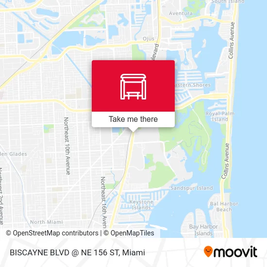 BISCAYNE BLVD @ NE 156 ST map