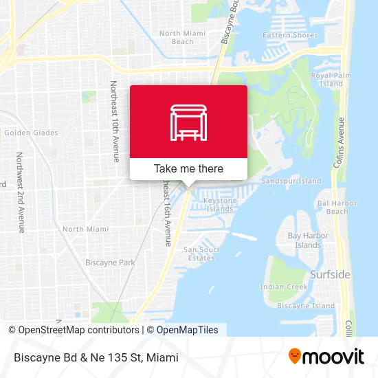 Biscayne Bd & Ne 135 St map