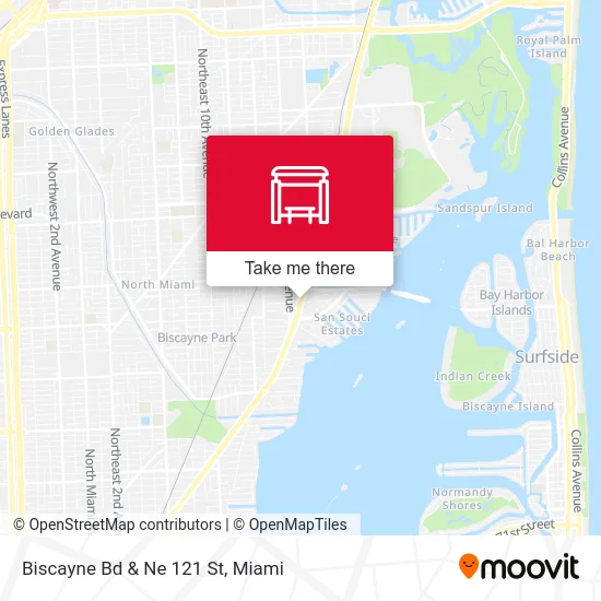 Biscayne Bd & Ne 121 St map