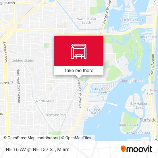 NE 16 AV @ NE 137 ST map