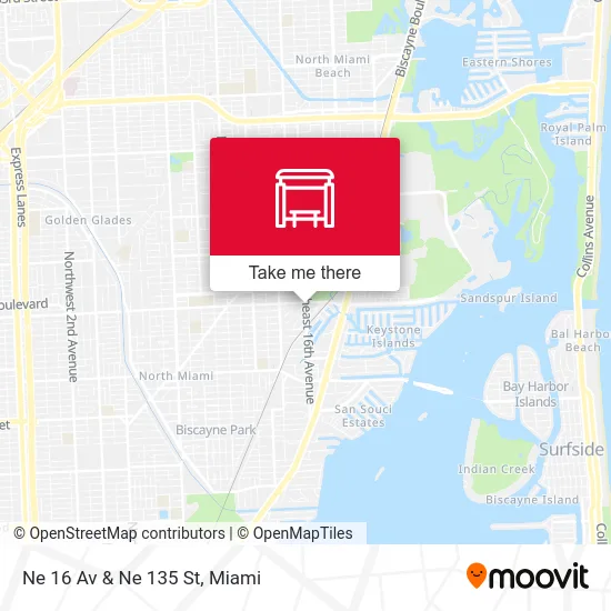 Ne 16 Av & Ne 135 St map