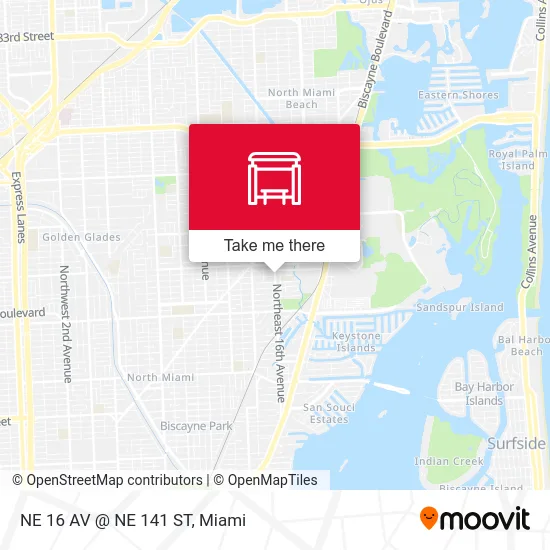 NE 16 AV @ NE 141 ST map