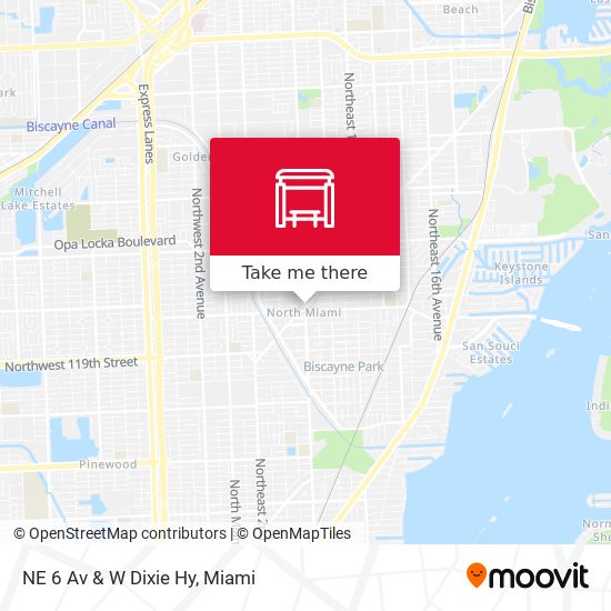 NE 6 Av & W Dixie Hy map