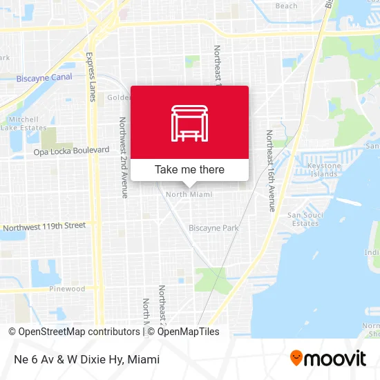 Ne 6 Av & W Dixie Hy map
