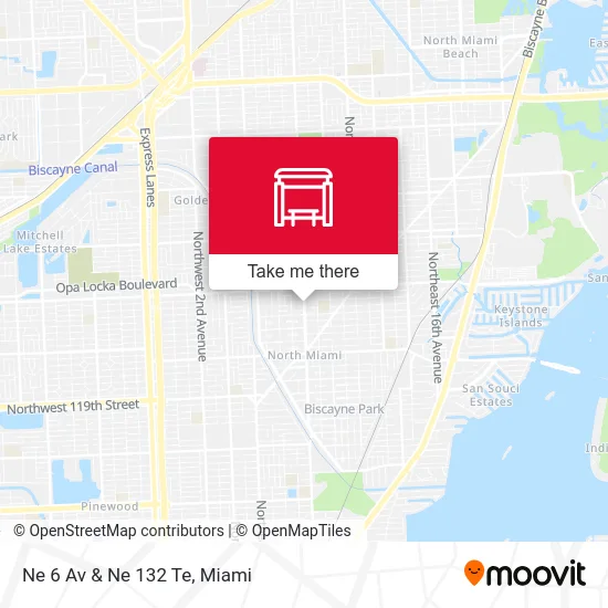 Ne 6 Av & Ne 132 Te map