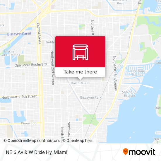 NE 6 Av & W Dixie Hy map