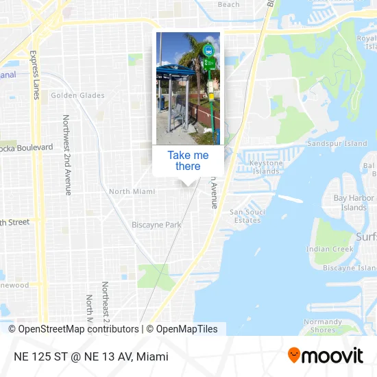 NE 125 ST @ NE 13 AV map