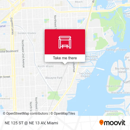 NE 125 ST @ NE 13 AV map