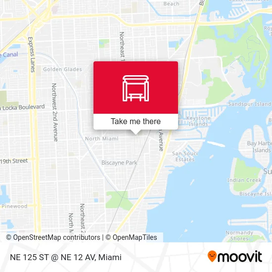 NE 125 ST @ NE 12 AV map