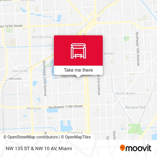 Mapa de NW 135 ST & NW 10 AV