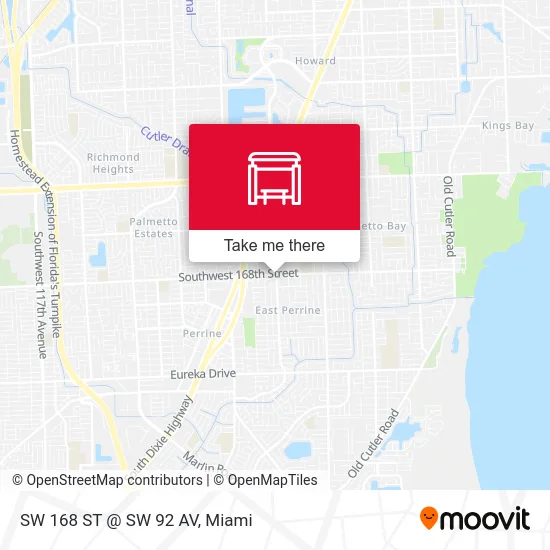 SW 168 ST @ SW 92 AV map