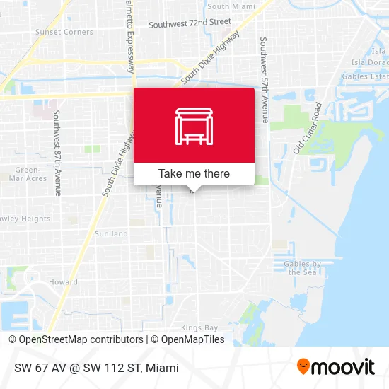 SW 67 AV @ SW 112 ST map