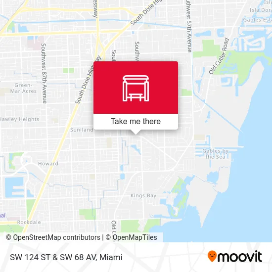 SW 124 ST & SW 68 AV map