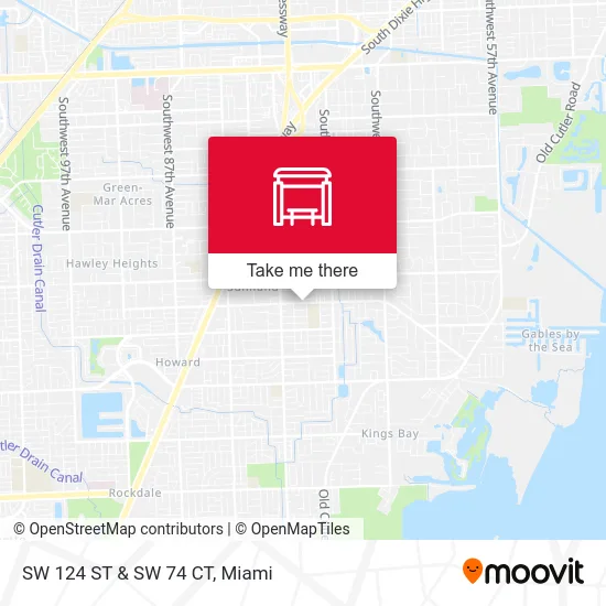 SW 124 ST & SW 74 CT map