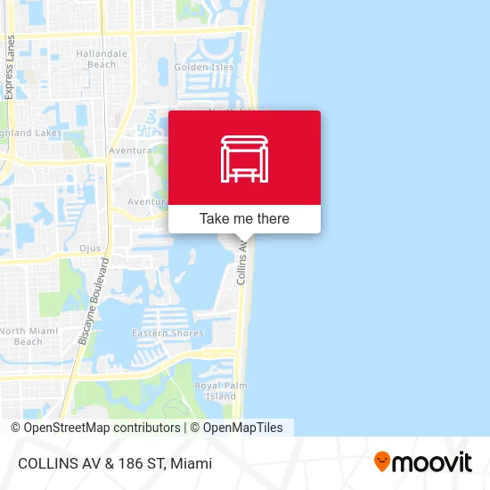 Mapa de COLLINS AV & 186 ST