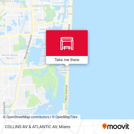 COLLINS AV & ATLANTIC AV map