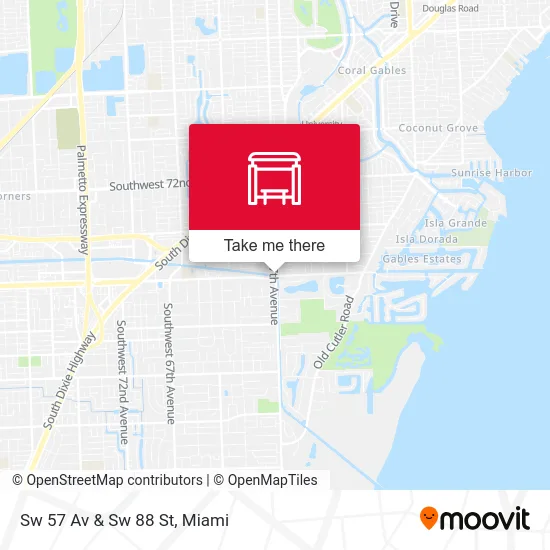 Sw 57 Av & Sw 88 St map
