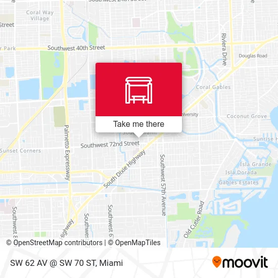 SW 62 AV @ SW 70 ST map