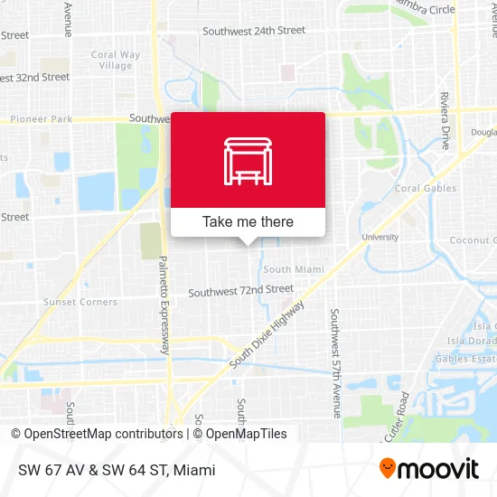 SW 67 AV & SW 64 ST map